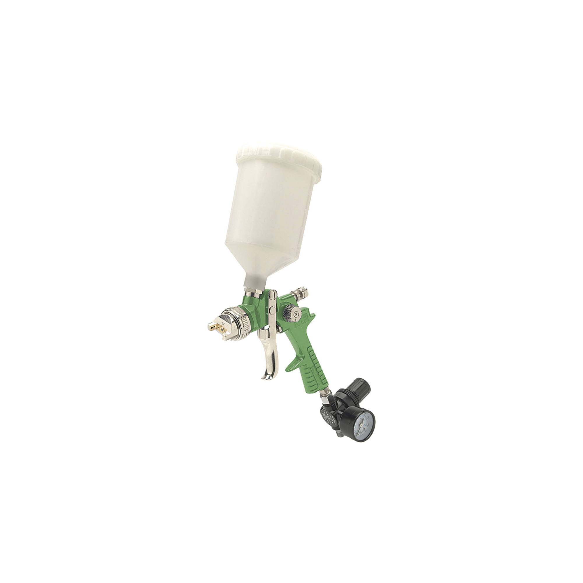 Vaper HVLP Spray Gun Set with Plastic Cup - 2.3mm, Locking Air Regulator, Model# 19023